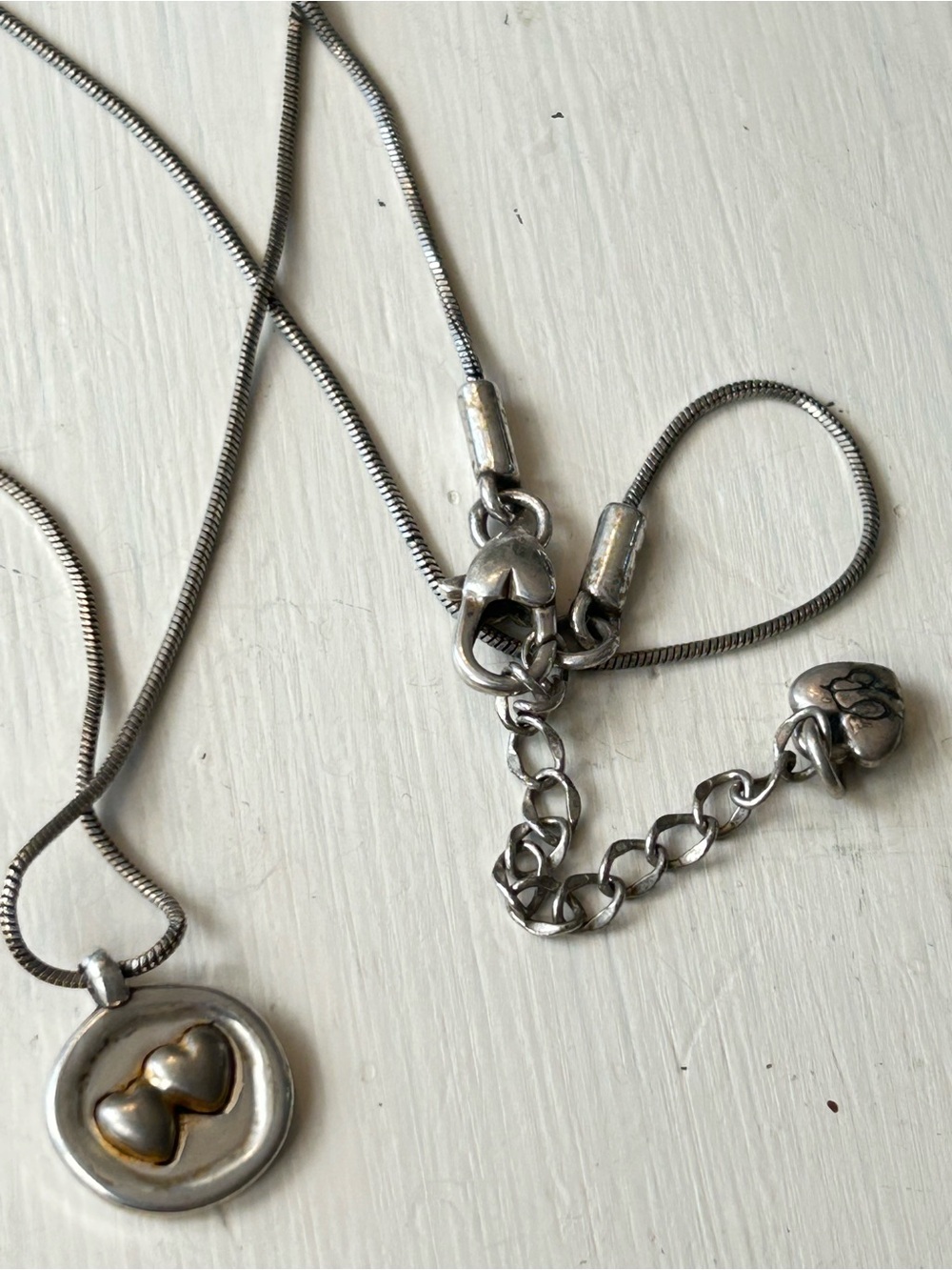 Brighton reversible “Have Heart” snake chain necklace